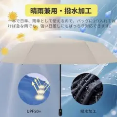 【新品】 晴雨兼用自動開閉折りたたみ傘 ベージュ