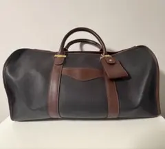 dunhill black×brown leather Boston bag