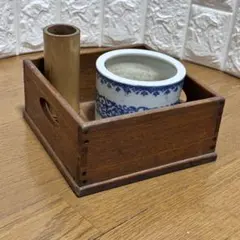 古道具 アンティーク木製 道具箱 煙草盆　茶道具のサムネイル