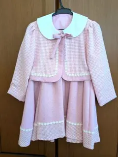 入学式　ピンクの長袖フォーマルドレス