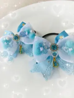 キッズヘアゴム キッズリボン ヘアゴム ハンドメイド