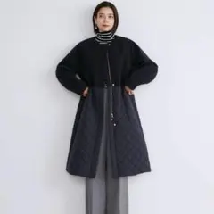 SALE極美品✨INED 2024AW コンビキルティングコート ネイビー　９号