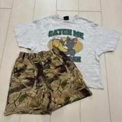 トムとジェリー Tシャツ＆迷彩ショートパンツセット