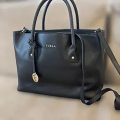 FURLA フルラ ミネルヴァ レザー 2way ショルダ ハンドバッグ カーキ 