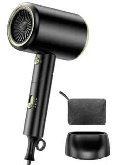 ヘアドライヤー 黒 大風量 PSE認証 1400w マイナスイオン