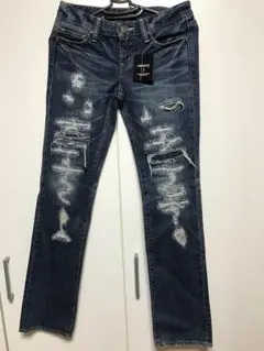 【新品・未使用】moussy マウジー ビンテージ サイズ25 ダメージジーンズ