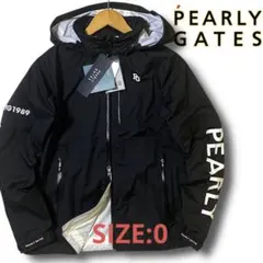 0 パーリーゲイツ ビッグロゴ 半袖にもなる! レインジャケット ブラック