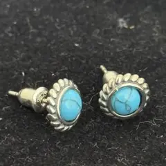 スリーピングビューティー ターコイズ ピアス シルバー925 トルコ石④ 