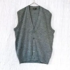 3062 メンズ　ニットベスト　毛混　洗濯可能　オフィスカジュアル　シンプルM