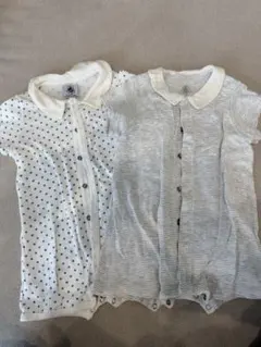PETIT BATEAU ロンパース 2枚セット 6m/67cm プチバトー