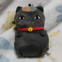 未使用 夏目友人帳　リール付　ぬいぐるみ　パスケース ポーチ 黒ニャンコ先生