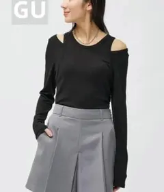 GU ジーユー 2ピースタンクトップレイヤードT 長袖　ブラック