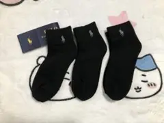 Polo Ralph Laurenブラックショートソックス3足セット