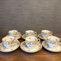 ノリタケ ガラコンテッサ 花柄 カップ＆ソーサー 6客 - メルカリ