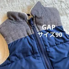 babyGAP/中綿ベスト/グレー×ネイビー/記名なし