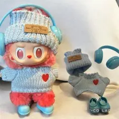 LABUBU お洋服 4点セットㅤ水色ㅤぬい服 ぬい活 推し活 着せ替え 可愛い