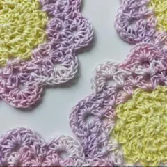 ハンドメイド ＊ かぎ編み レース編み コースター 4枚セット