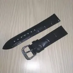レザーベルト クロコダイル風 黒 20mm