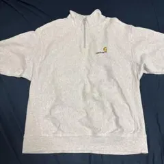 Carhartt グレー ハーフジップ トレーナー L