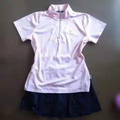 FILA 半袖シャツ ピンク ボーダー Lサイズ　テニス　ゴルフのサムネイル