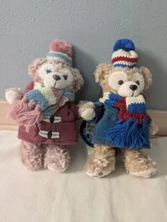 ダッフィーとシェリーメイ ぬいぐるみバッジ