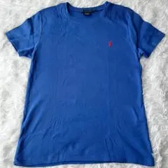 ラルフローレン【XL】希少 ブルー Tシャツ 綿100 90s シングルステッチ