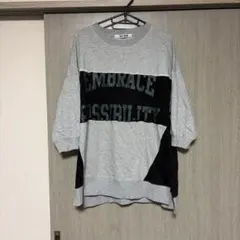 BOYS ROOM ロゴプリント 7分袖カットソー グレー