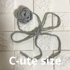 ハンドメイド　ローズチョーカー　バラ　韓国　Y2K カギ針編み　ライトグレー