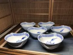 青花染付小鉢六客セット