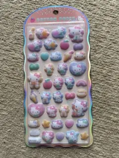 サンリオ コットンパフィーシール ボンボンドロップシール キティ