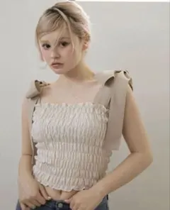 ANDMARY May shirring tops Ivory