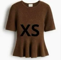 H&M リブニットペプラムトップス　XS