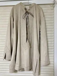 ナノユニバース　スウェードレースアップカフタンブラウス