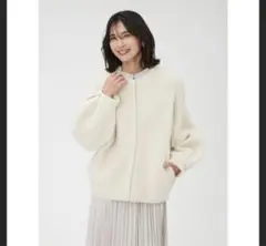 新品タグ付き　フレイアイディー　ダブルフェイスラクーンカーディガン