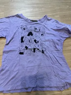 イラストプリント 薄紫 Tシャツ Sサイズ