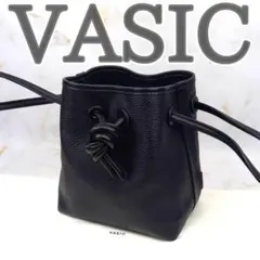 VASIC BOND MINI ハンドバッグ 巾着 レザー ブラック