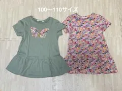 キッズTシャツ2点セット フラワープリント　チュニック