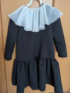 キッズ ワンピース ブラック ホワイト襟