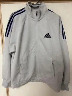 adidas グレー ジップアップジャージ L