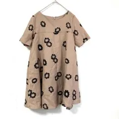 dazzlin フラワープリント 半袖ワンピース ベージュ　S 新品