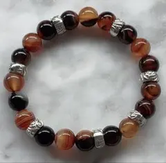 サードオニキス 縞瑪瑙 デザインブレスレット 天然石 パワーストーン デザブレ
