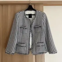 DAMA ノーカラーツイードジャケット M