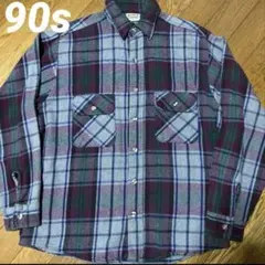 90s FIVE BROTHER ネルシャツ　ヘビネル　グレーチェック　USA製