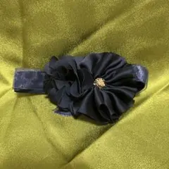 ネイビー　バレッタ　ヘアアクセサリー　卒業式　謝恩会　二次会　結婚式