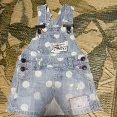 水玉模様デニムオーバーオール 95cm
