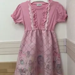 しまむら エコネコ チュールワンピース ユニコーン ピンク 110cm