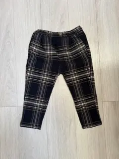 PETIT MAIN チェック柄長ズボン ネイビー