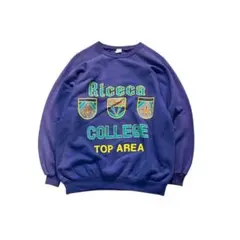 7AS2 プリントスウェット　90’s ラグラン　フェード　ヴィンテージ　古着