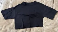 ALEXIA STAM ブラック クロップドTシャツ