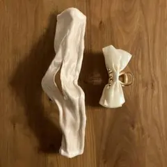 アイボリー サテン リボン ヘアクリップ